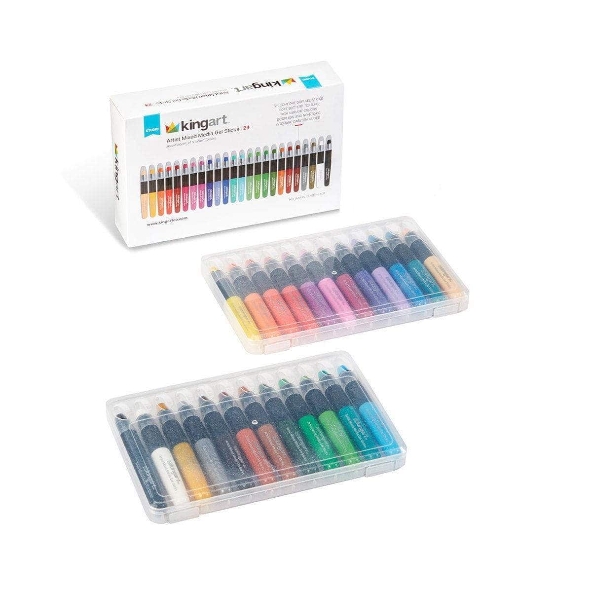 Mixed Media Gel Stick Crayons - 24 Colors by KINGART