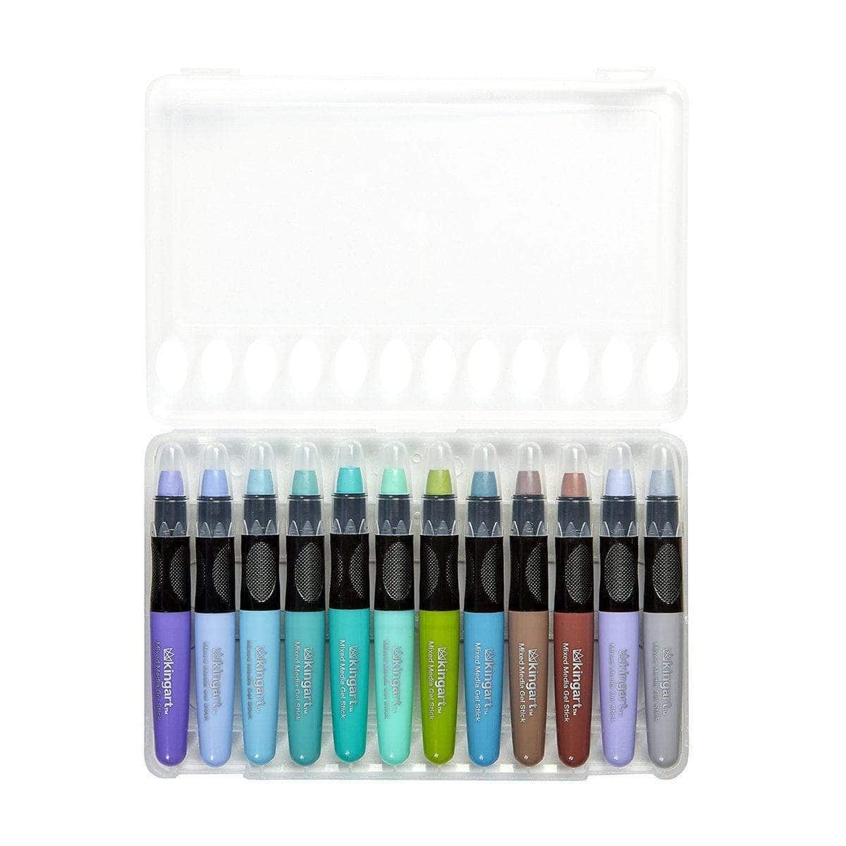 Mixed Media Gel Stick Crayons - 24 Pastel Colors by KINGART