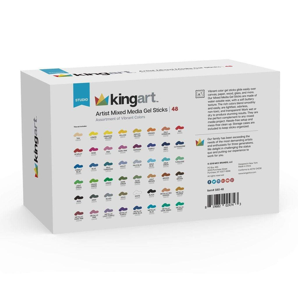 Mixed Media Gel Stick Crayons - 48 Colors by KINGART