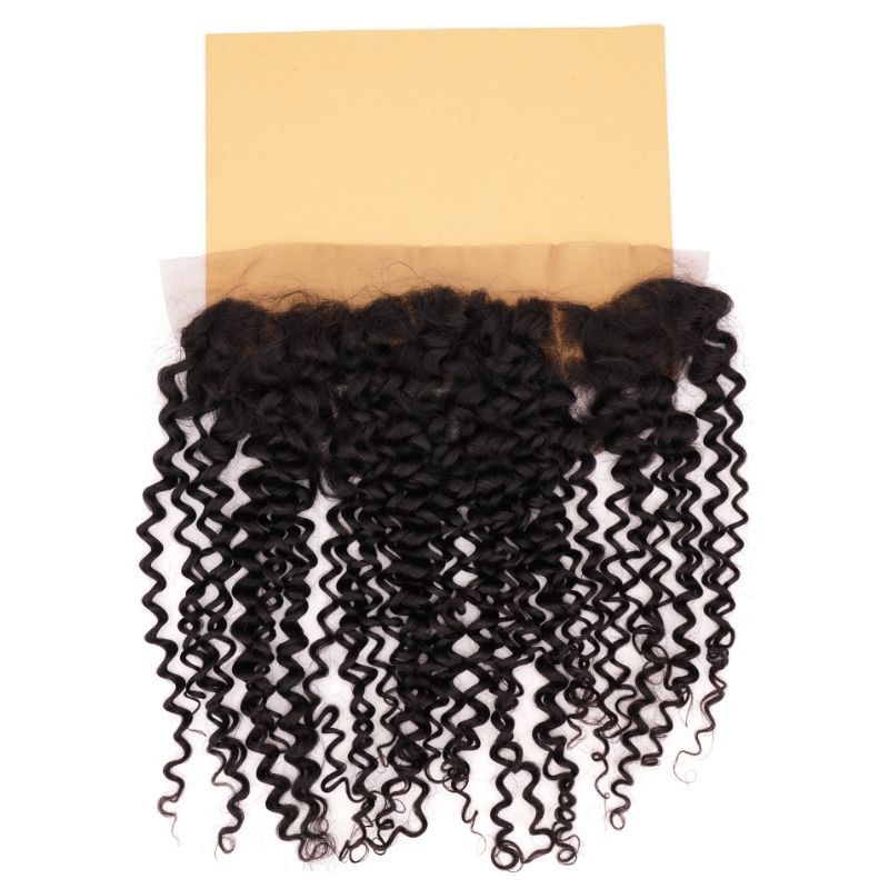 Kinky Curly 13x4 Transparent Lace Human Hair Frontal by Private Label