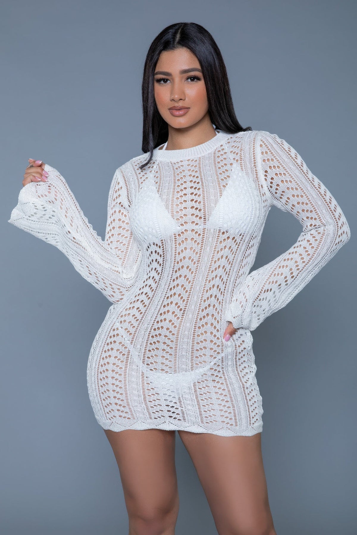 Kinsley Crochet Mini Dress by Tigbul's Variety Fashion Shop