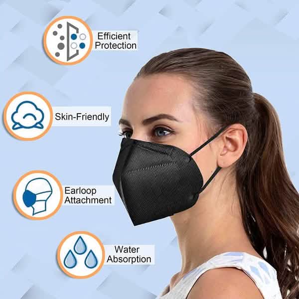 KN95 Foldable Protective Face Mask - Black by DailySale