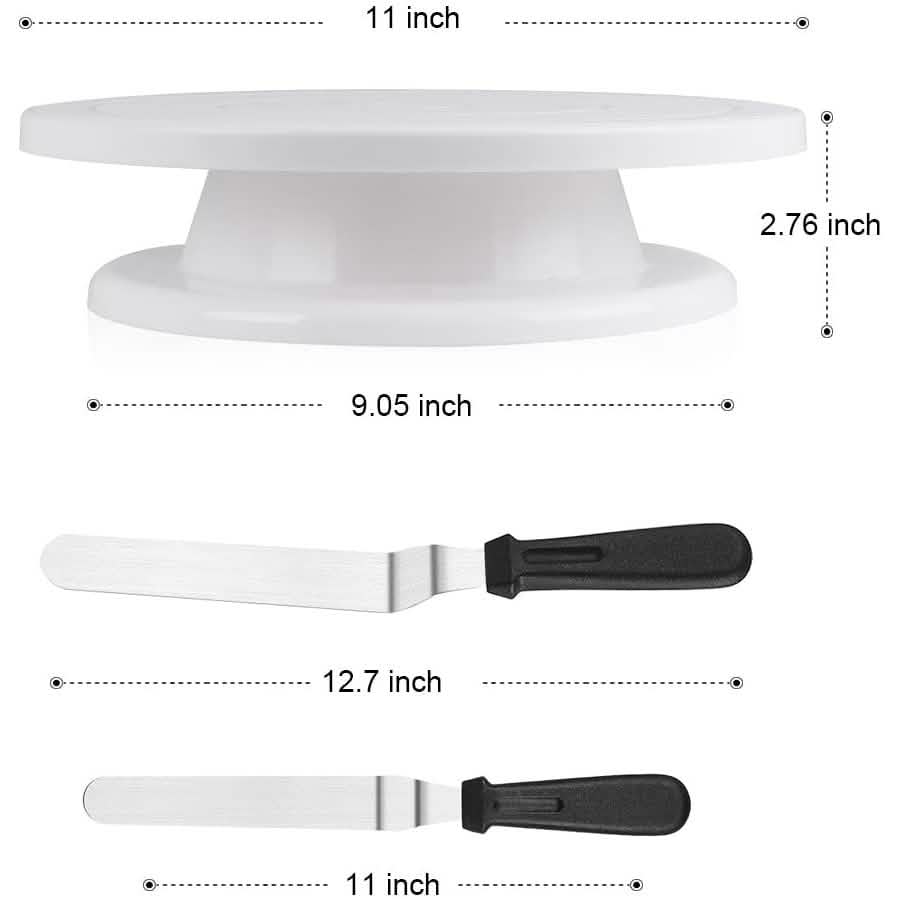 Kootek 11 Inch Rotating Cake Turntable with 2 Icing Spatula and 3 Icing Smoother by DailySale