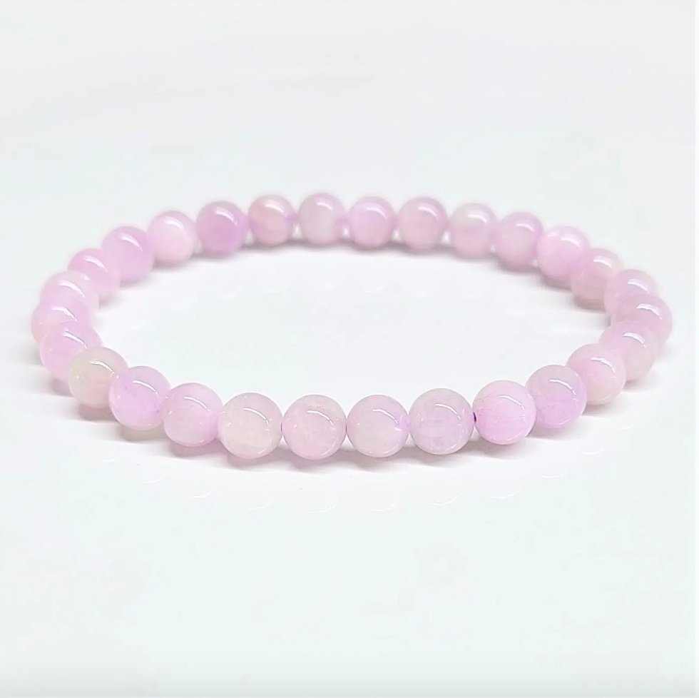Kunzite Round Bead Bracelet by Sacred Crystals
