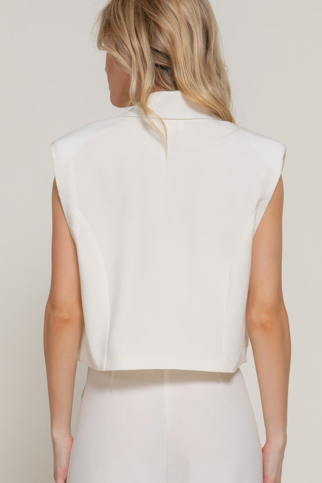 Lapel Collar W/shoulder Pads Vest by Tigbul's Variety Fashion Shop