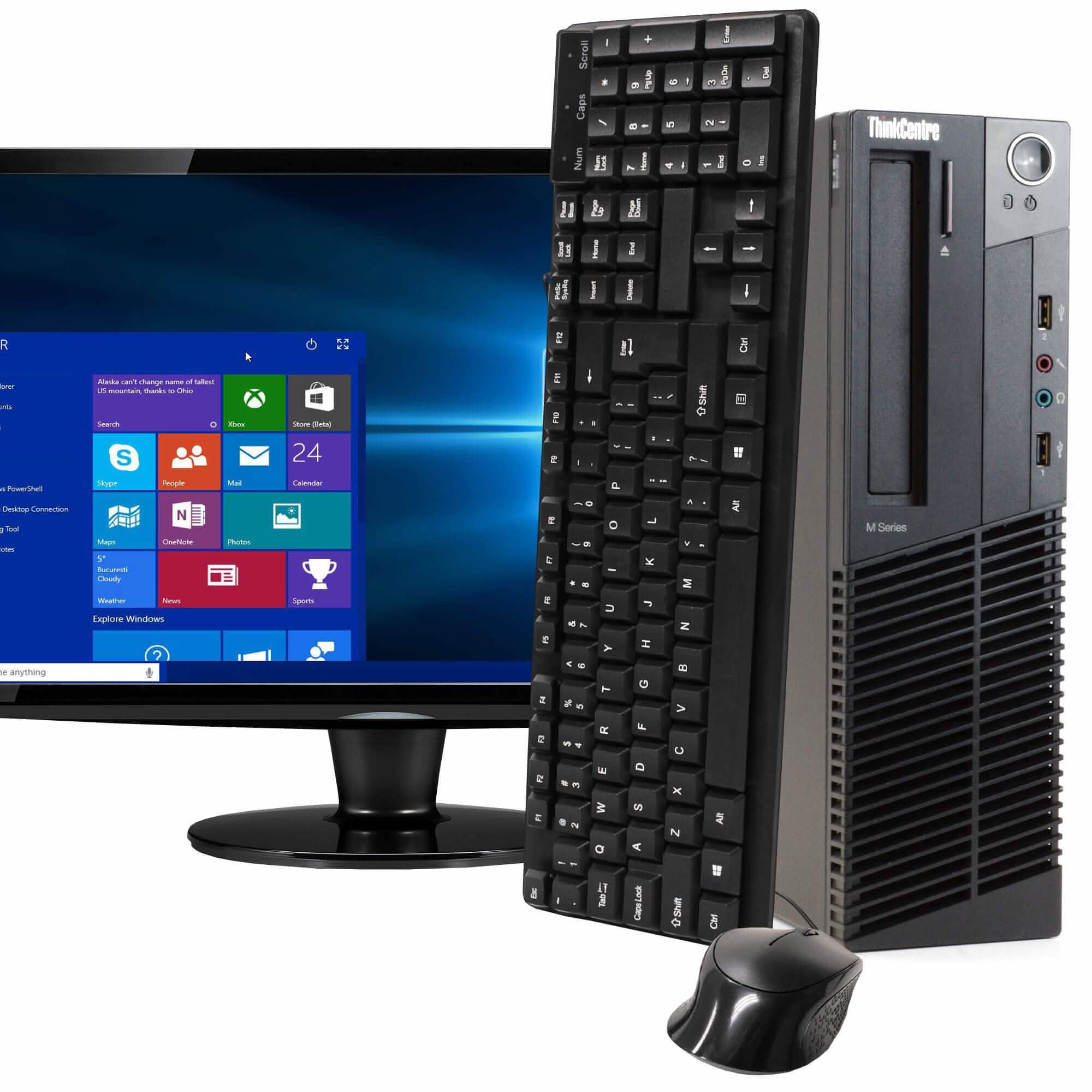 Lenovo ThinkCentre M92 Desktop Computer with 19" Flat Screen Monitor (Refurbished) by DailySale