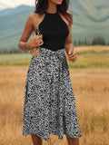 Leopard Halter Neck Midi Dress by V.I.P Digital Presence