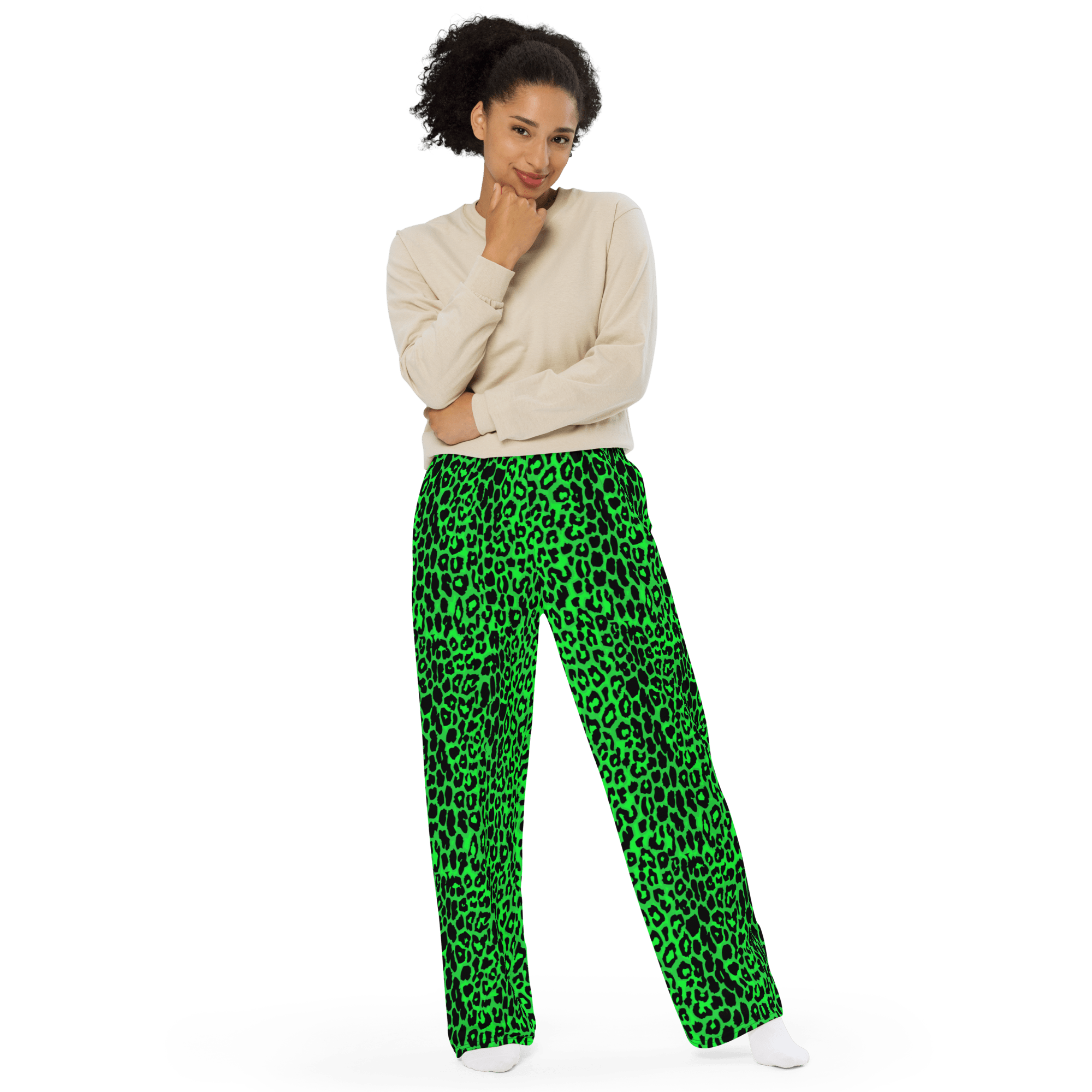Lime Leopard Unisex Lounge Pants by Goth Cloth Co.