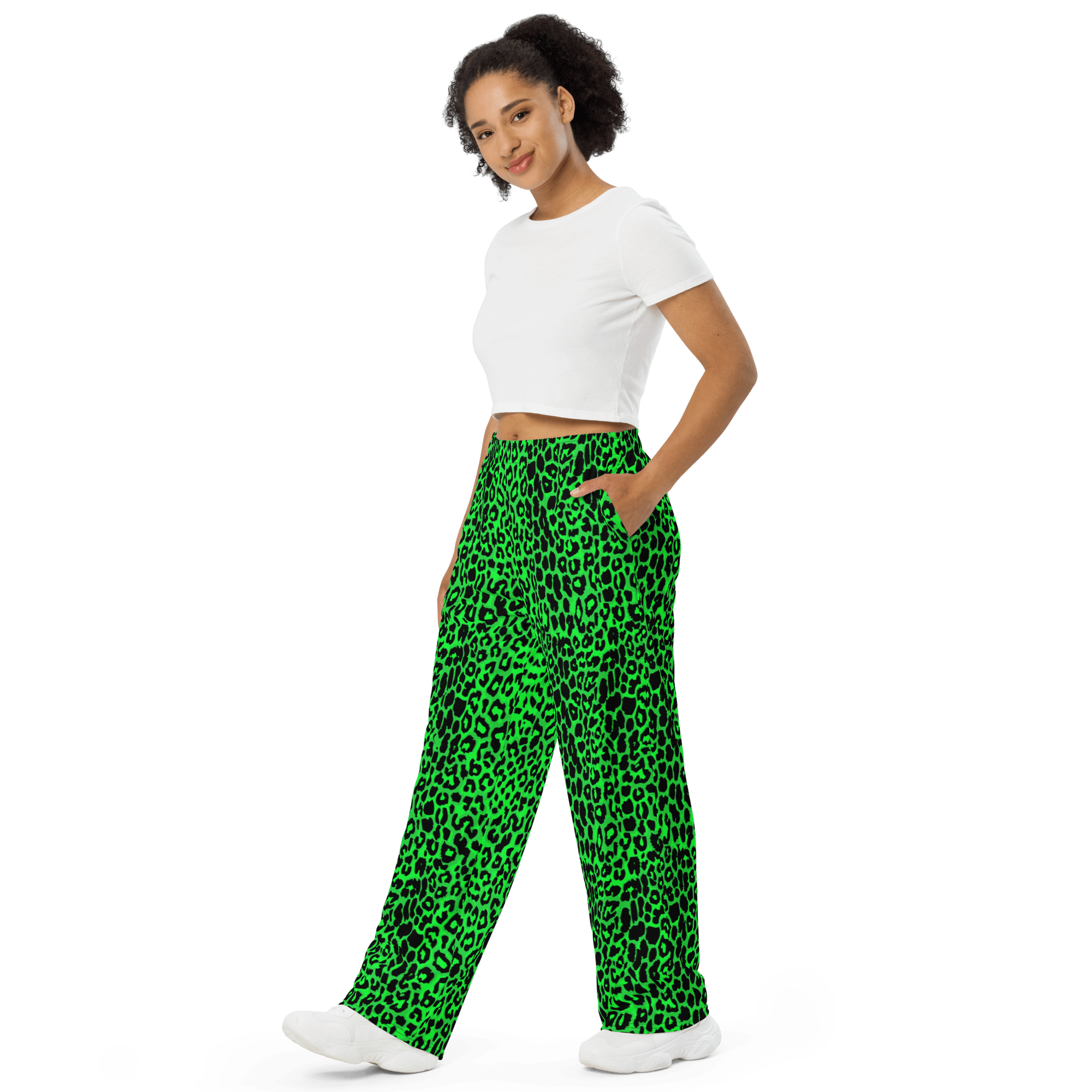 Lime Leopard Unisex Lounge Pants by Goth Cloth Co.