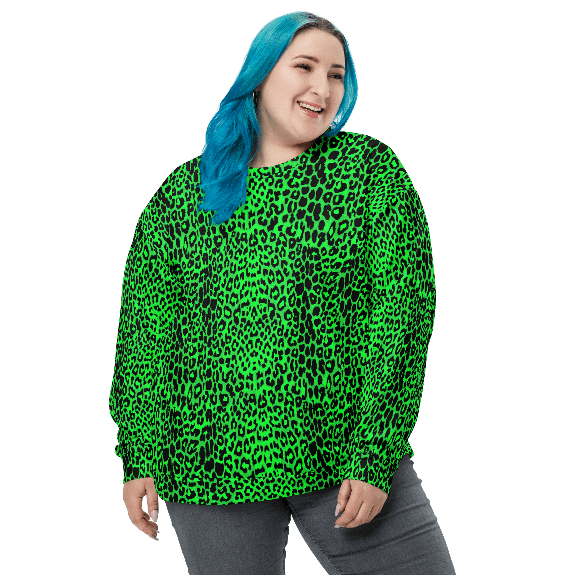 Lime Leopard Unisex Sweatshirt by Goth Cloth Co.