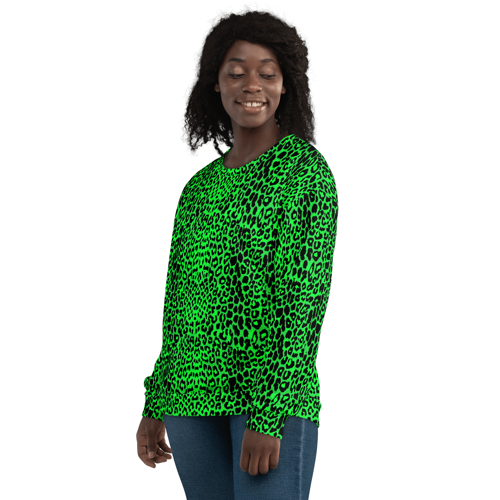 Lime Leopard Unisex Sweatshirt by Goth Cloth Co.