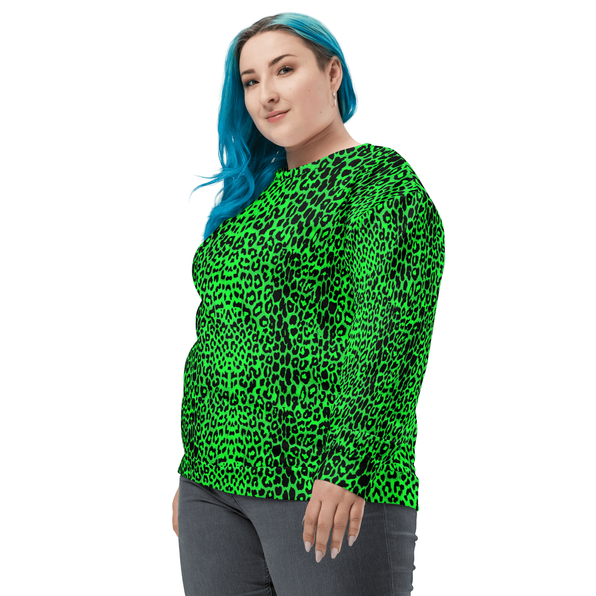 Lime Leopard Unisex Sweatshirt by Goth Cloth Co.