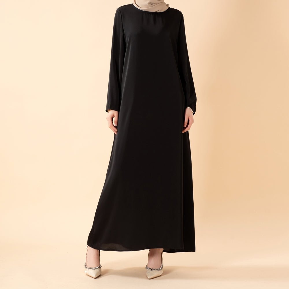 Long Sleeve Satin Inner Dress (MA061) by Mariam's Collection