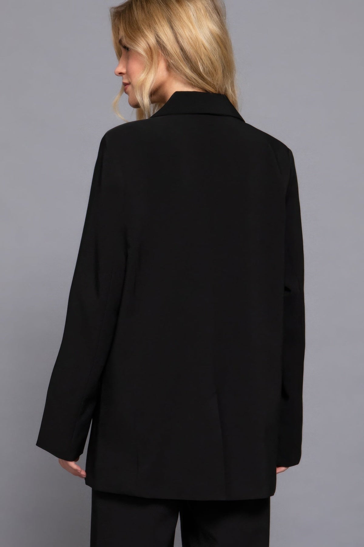 Long slv front button closure blazer by Tigbul's Variety Fashion Shop