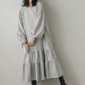 Loose Fit Ruffled Sweatshirt Maxi Dress(MS151) by Mariam's Collection