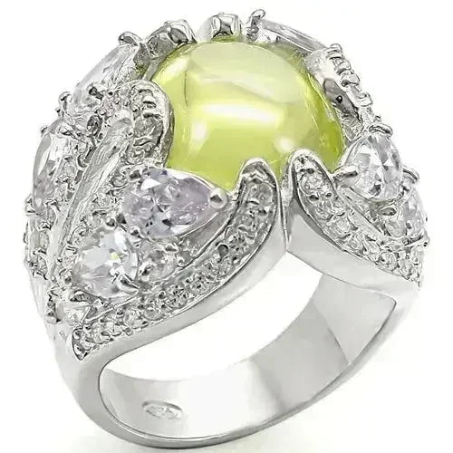 LOS391 - High-Polished 925 Sterling Silver Ring with AAA Grade CZ in by Femstylo
