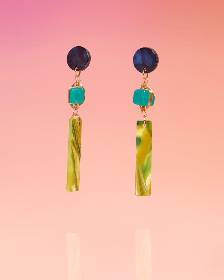 Lupe Jade Tropical Dangles by Tribeandtemple