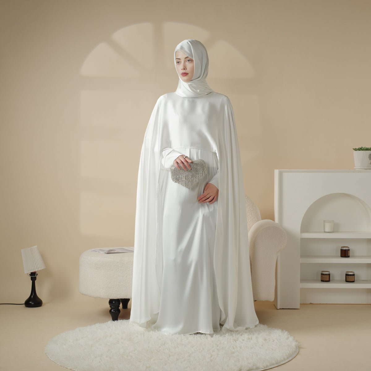 Luxury Wedding Abaya 3-Piece Bridal Abaya Set (MOA044) by Mariam's Collection