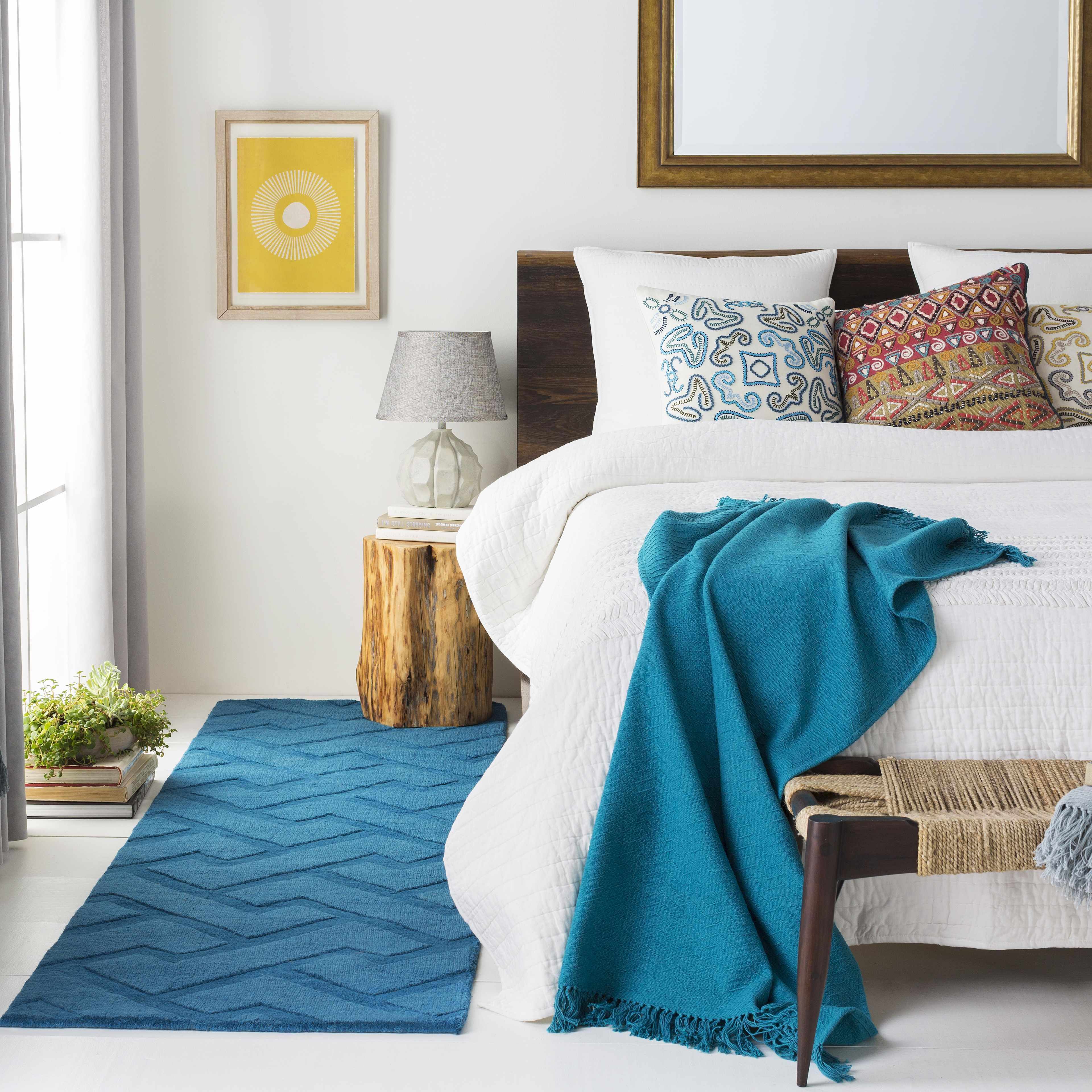 Chiconcuac Aqua Throw Blanket by Boutique Rugs