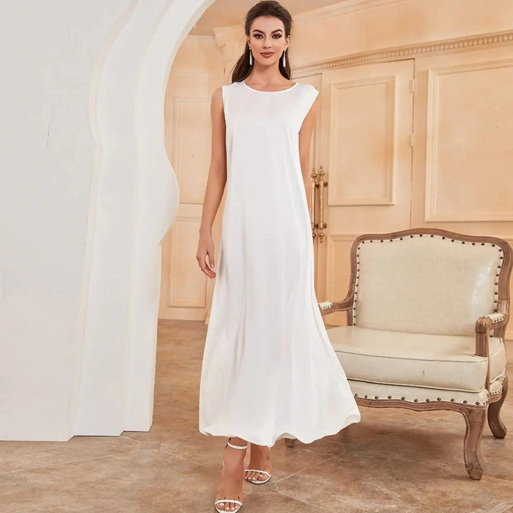 Satin Sleeveless Inner Dress (MA037) by Mariam's Collection