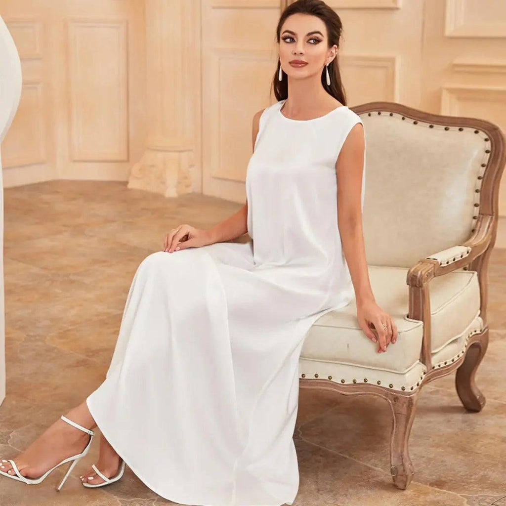 Satin Sleeveless Inner Dress (MA037) by Mariam's Collection