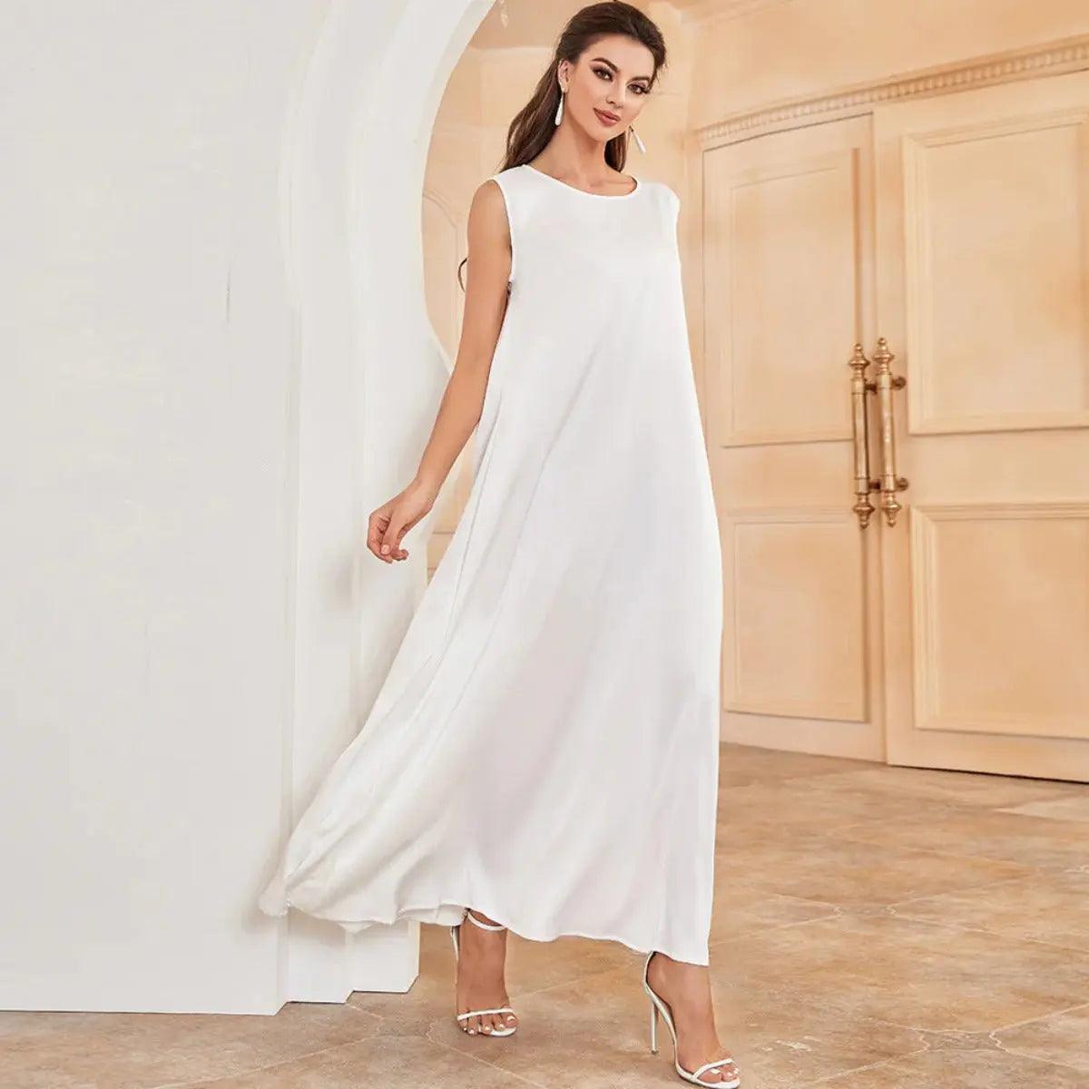 Satin Sleeveless Inner Dress (MA037) by Mariam's Collection