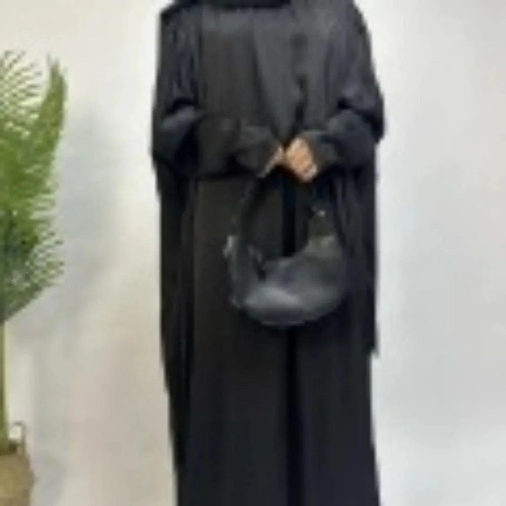 Armani Abaya: Perfect Satin Abaya With A Drawstring (MA039) by Mariam's Collection