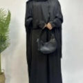 Armani Abaya: Perfect Satin Abaya With A Drawstring (MA039) by Mariam's Collection