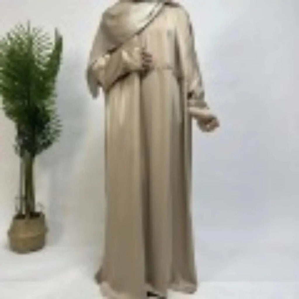 Armani Abaya: Perfect Satin Abaya With A Drawstring (MA039) by Mariam's Collection