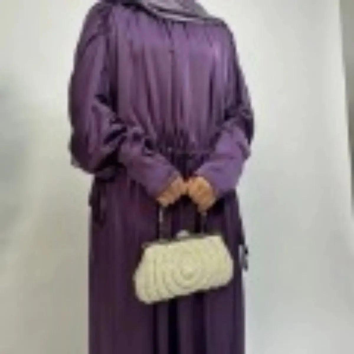Armani Abaya: Perfect Satin Abaya With A Drawstring (MA039) by Mariam's Collection