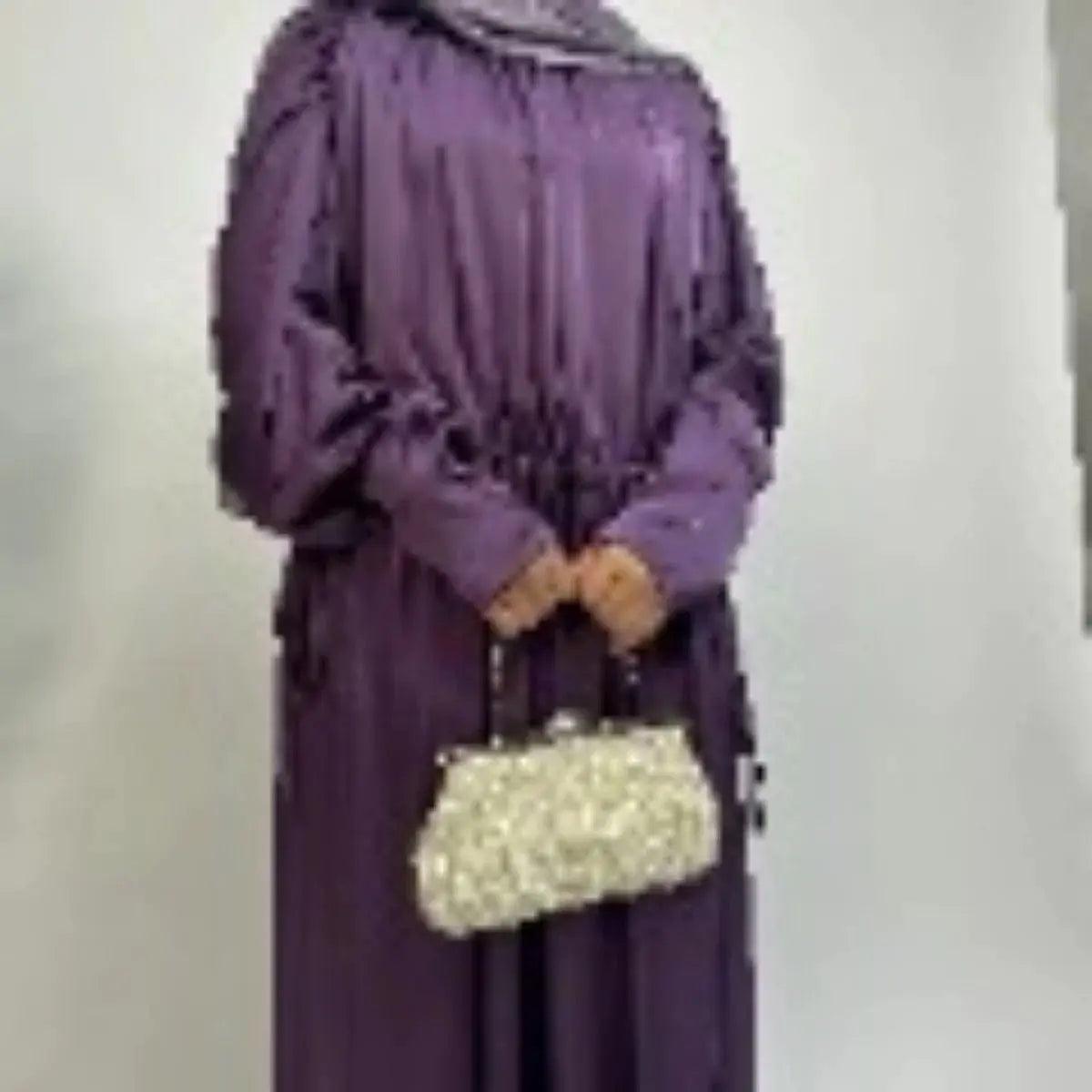 Armani Abaya: Perfect Satin Abaya With A Drawstring (MA039) by Mariam's Collection