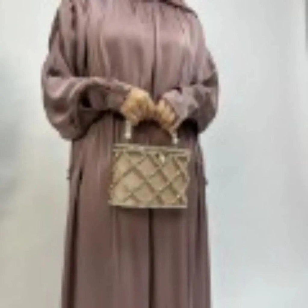 Armani Abaya: Perfect Satin Abaya With A Drawstring (MA039) by Mariam's Collection