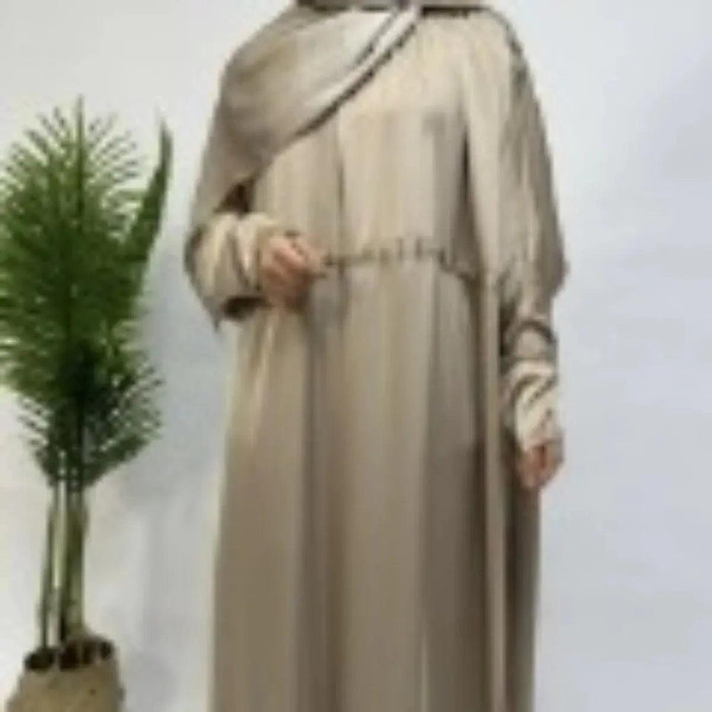 Armani Abaya: Perfect Satin Abaya With A Drawstring (MA039) by Mariam's Collection