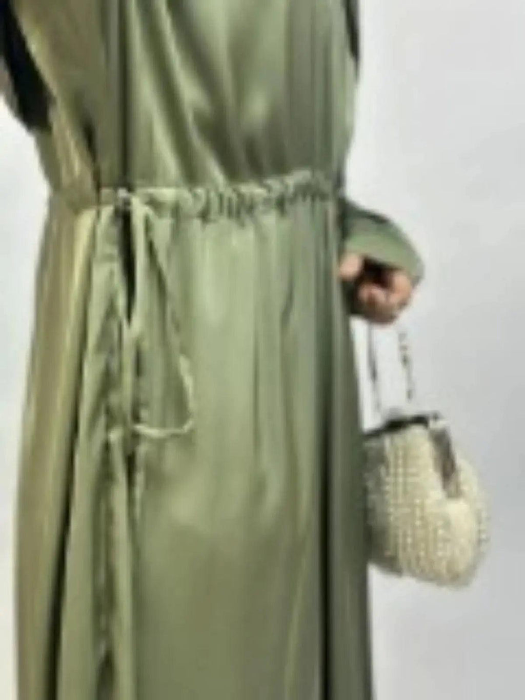 Armani Abaya: Perfect Satin Abaya With A Drawstring (MA039) by Mariam's Collection