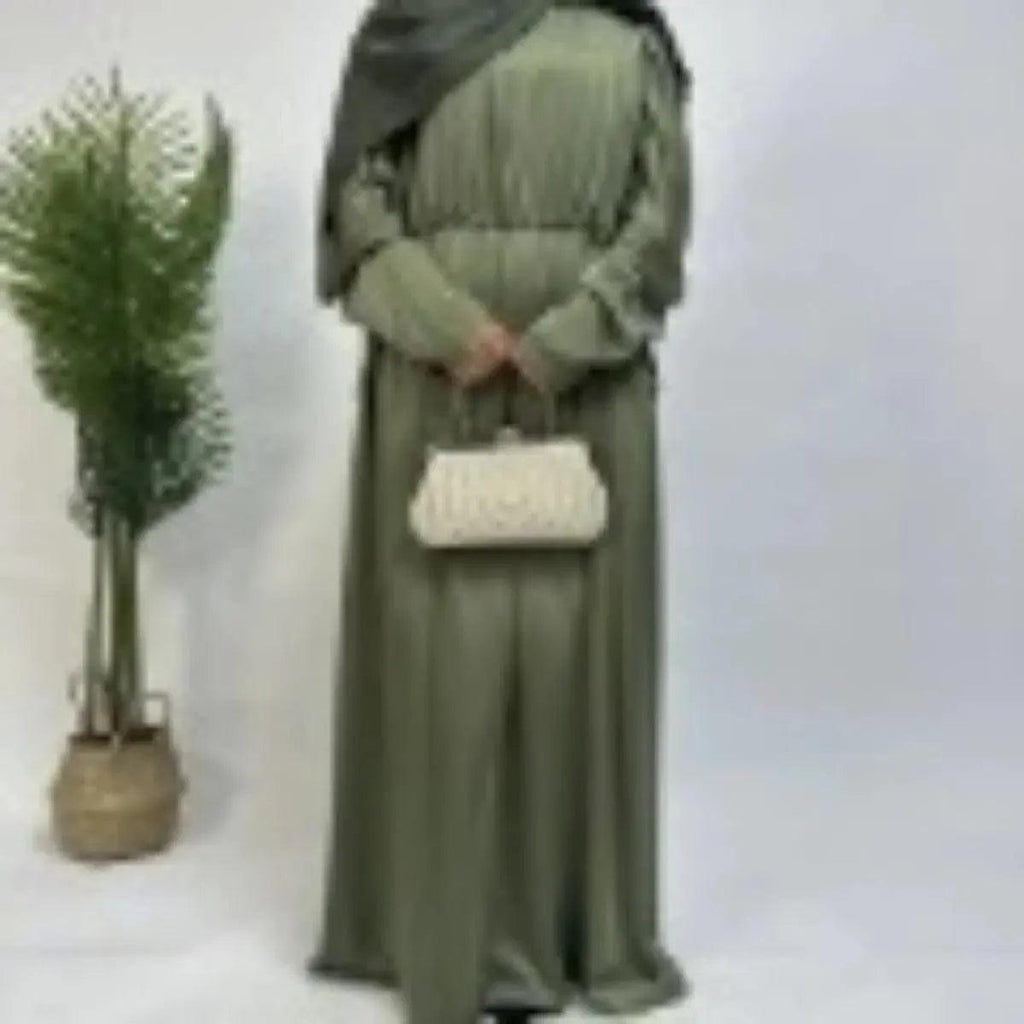 Armani Abaya: Perfect Satin Abaya With A Drawstring (MA039) by Mariam's Collection