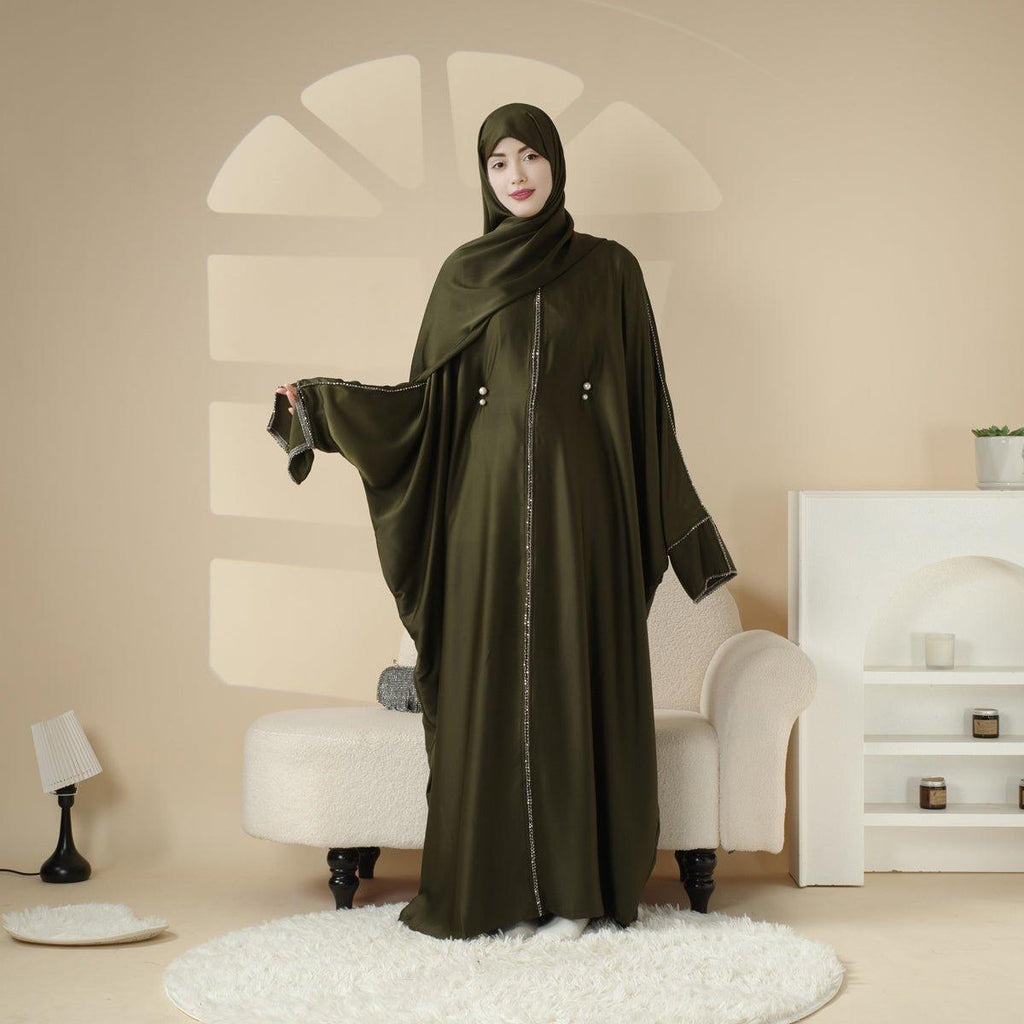 Batwing Abaya With Matching Hijab | Batwing Sleeve Abaya (MA041) by Mariam's Collection
