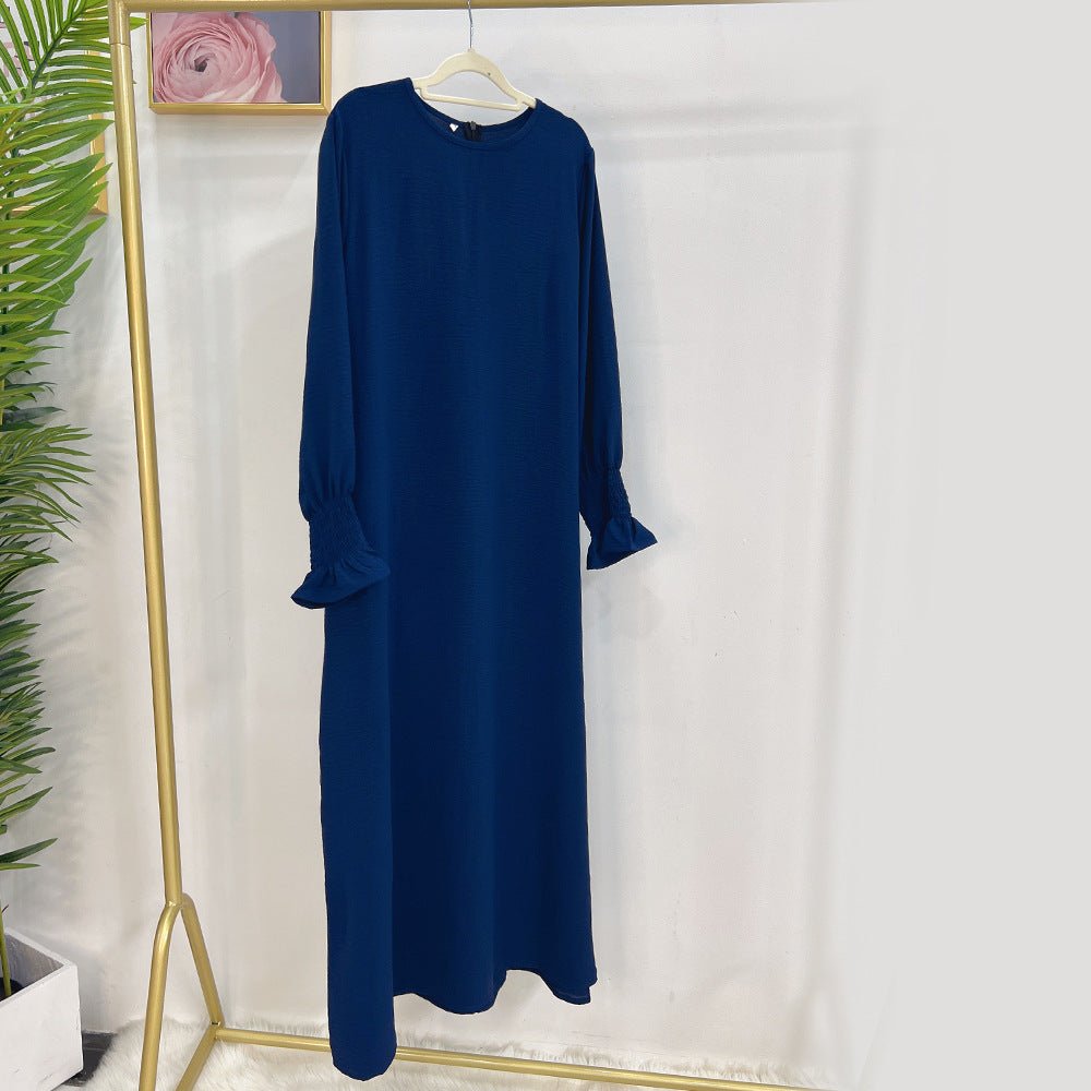Elasticated Sleeve Abaya | Solid Colour Crepe Abaya With Elasticated Sleeve (MA107) by Mariam's Collection