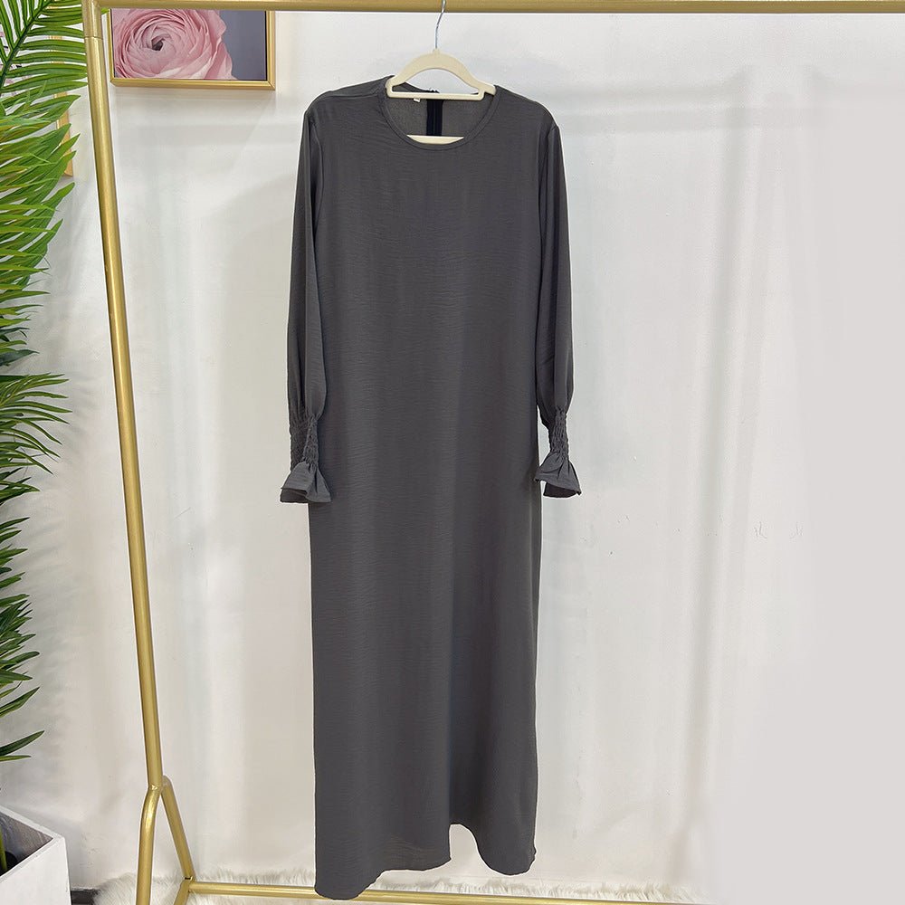 Elasticated Sleeve Abaya | Solid Colour Crepe Abaya With Elasticated Sleeve (MA107) by Mariam's Collection