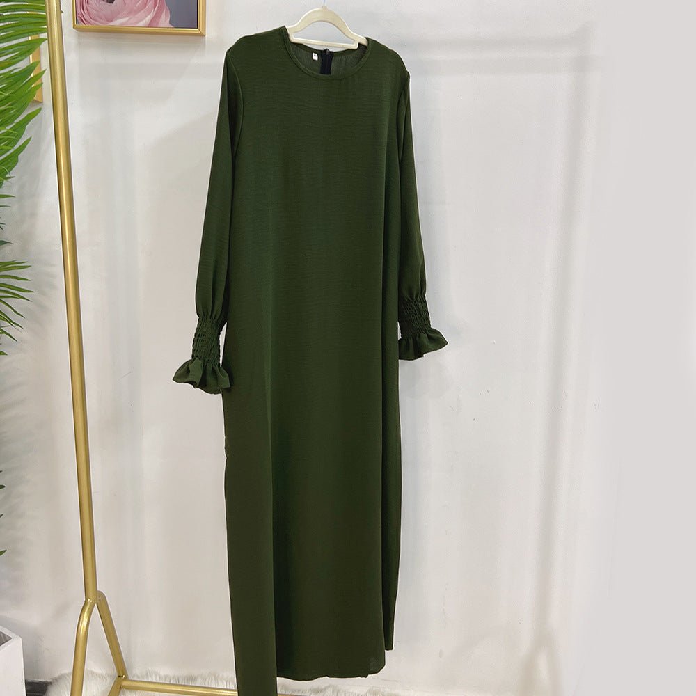 Elasticated Sleeve Abaya | Solid Colour Crepe Abaya With Elasticated Sleeve (MA107) by Mariam's Collection