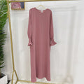 Elasticated Sleeve Abaya | Solid Colour Crepe Abaya With Elasticated Sleeve (MA107) by Mariam's Collection