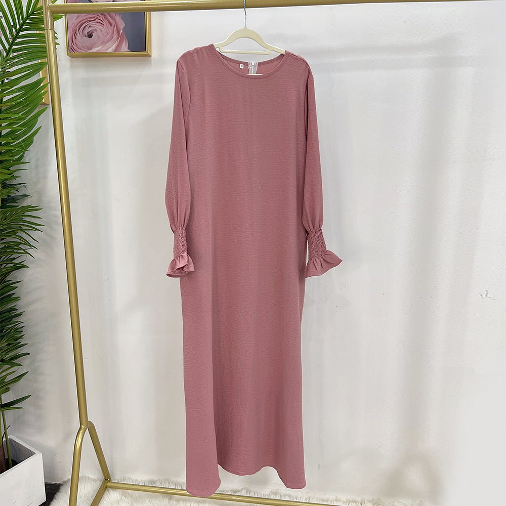 Elasticated Sleeve Abaya | Solid Colour Crepe Abaya With Elasticated Sleeve (MA107) by Mariam's Collection