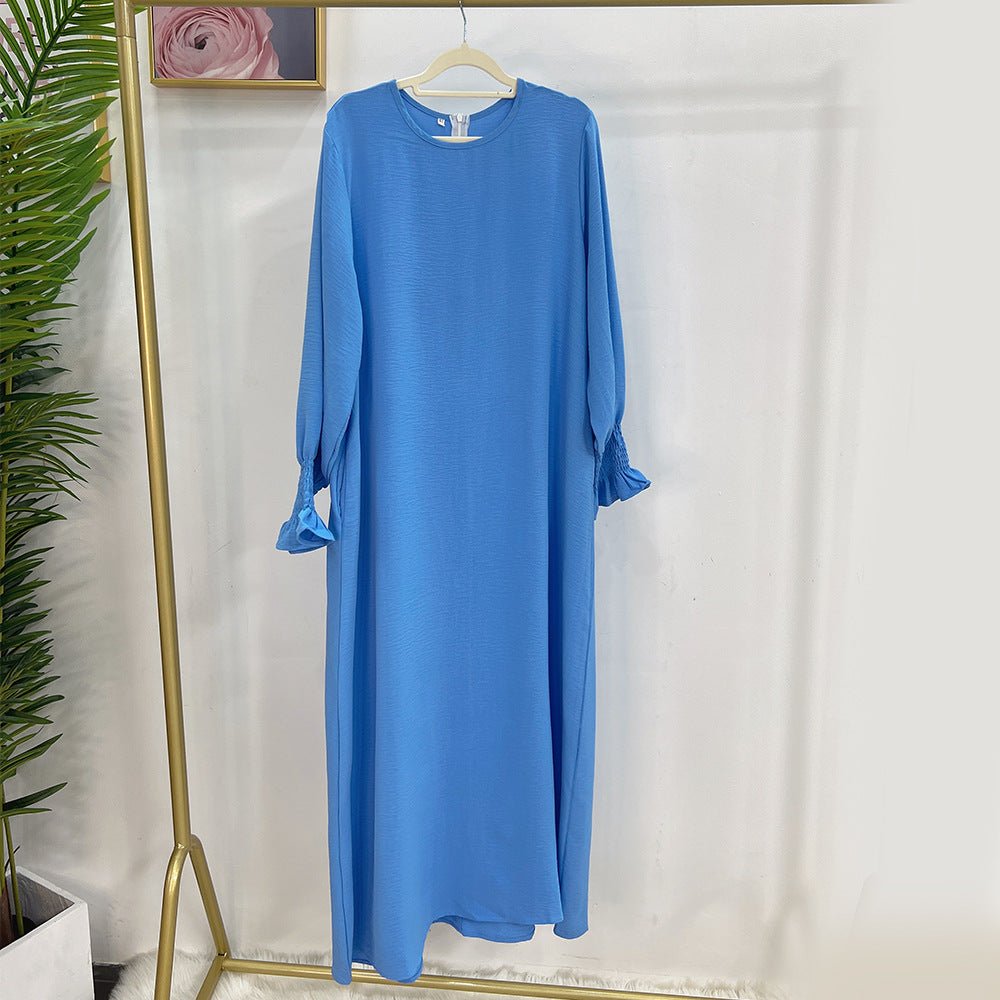Elasticated Sleeve Abaya | Solid Colour Crepe Abaya With Elasticated Sleeve (MA107) by Mariam's Collection
