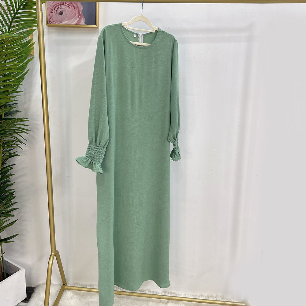 Elasticated Sleeve Abaya | Solid Colour Crepe Abaya With Elasticated Sleeve (MA107) by Mariam's Collection