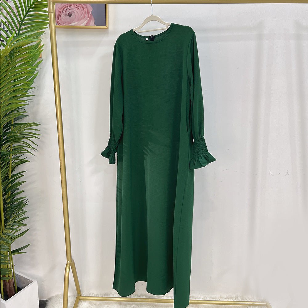 Elasticated Sleeve Abaya | Solid Colour Crepe Abaya With Elasticated Sleeve (MA107) by Mariam's Collection