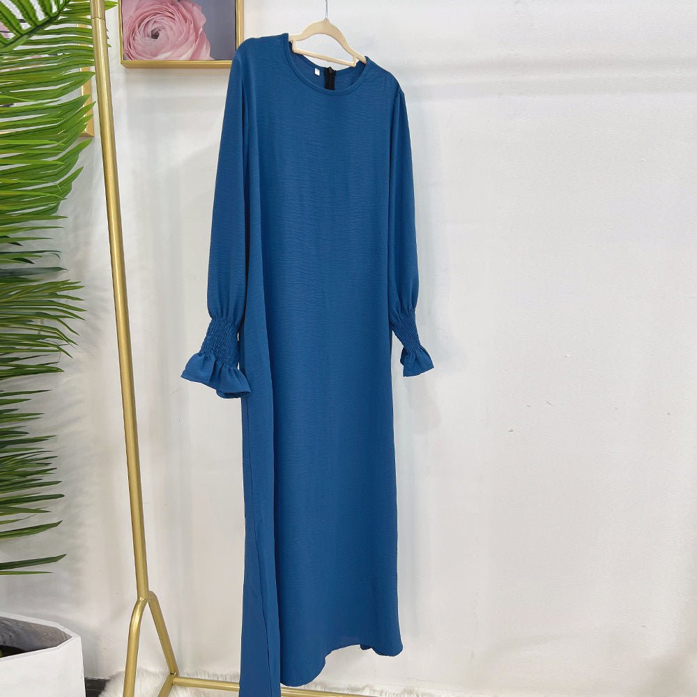Elasticated Sleeve Abaya | Solid Colour Crepe Abaya With Elasticated Sleeve (MA107) by Mariam's Collection