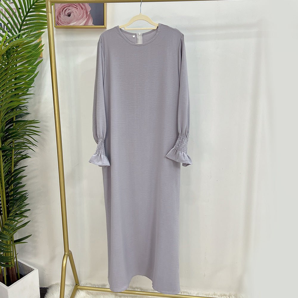Elasticated Sleeve Abaya | Solid Colour Crepe Abaya With Elasticated Sleeve (MA107) by Mariam's Collection
