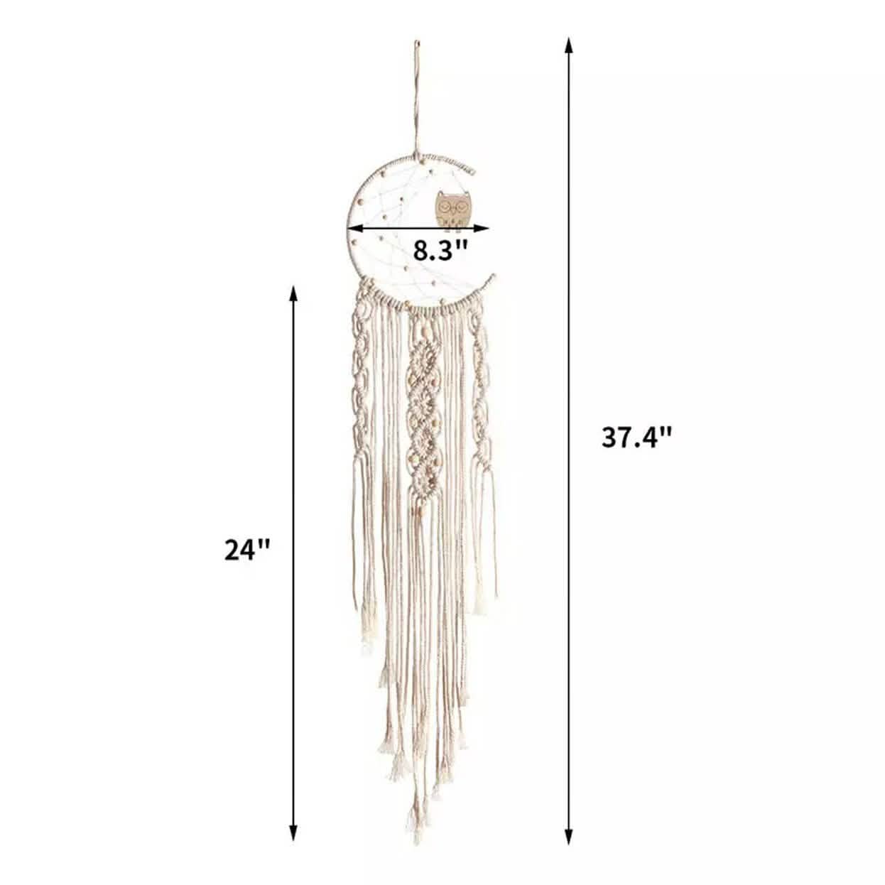 Macrame Woven Wall Hanging Boho Tapestry Moon Star Dreamcatcher Home Decor by DailySale