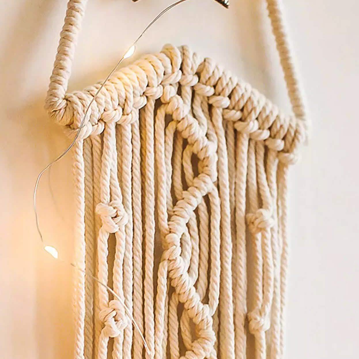 Macrame Woven Wall Hanging Boho Tapestry Moon Star Dreamcatcher Home Decor by DailySale