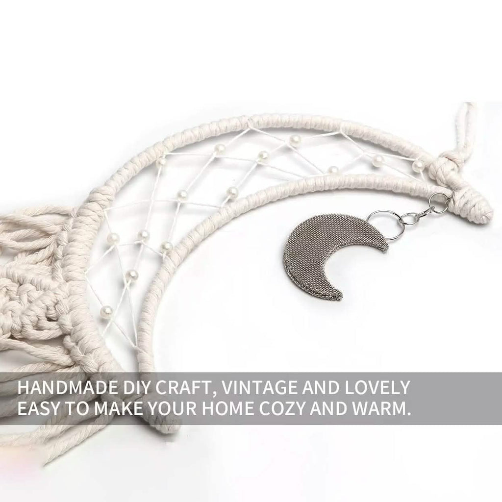 Macrame Woven Wall Hanging Boho Tapestry Moon Star Dreamcatcher Home Decor by DailySale