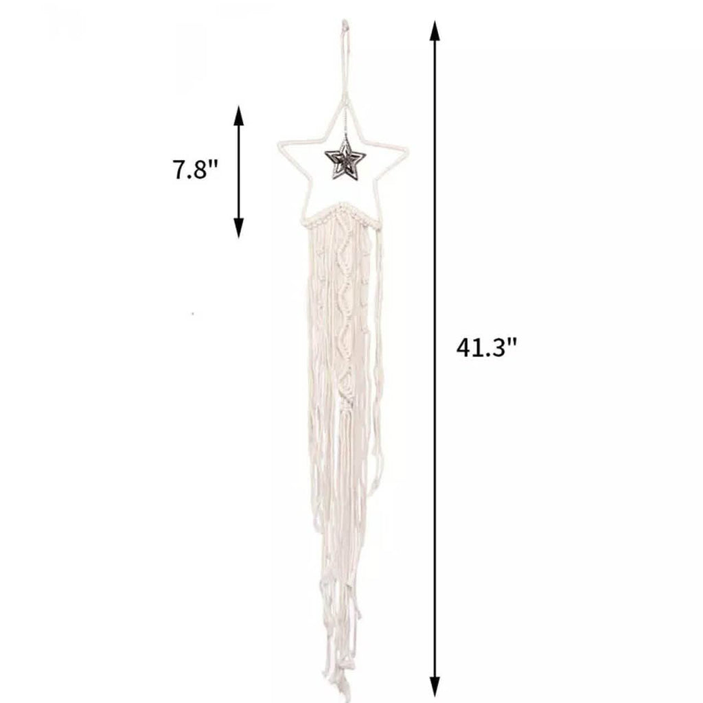 Macrame Woven Wall Hanging Boho Tapestry Moon Star Dreamcatcher Home Decor by DailySale